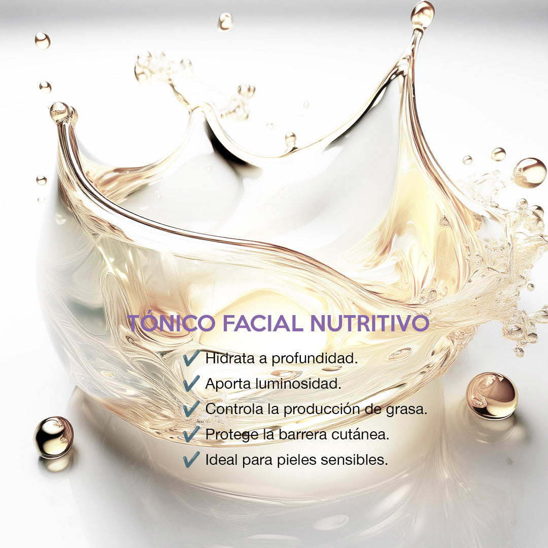 Tónico facial nutritivo, revitaliza y equilibra la piel, ingredientes orgánicos