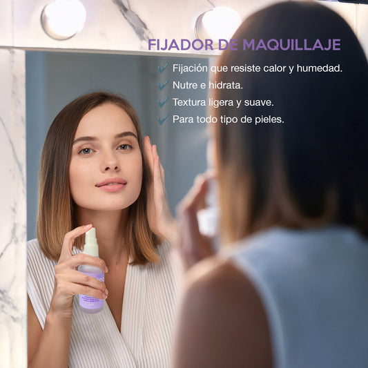 Fijador de maquillaje natural, protección y acabado duradero