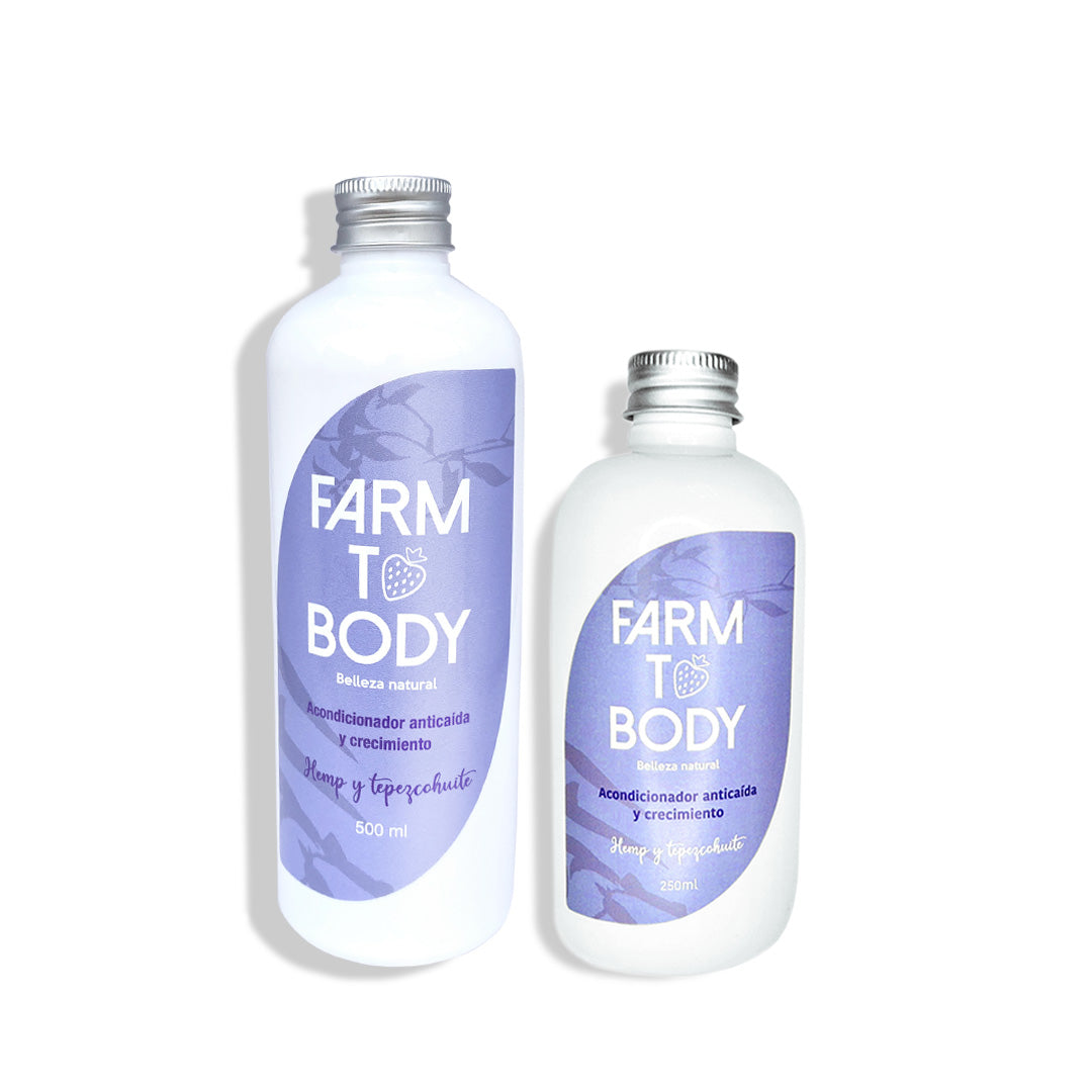 Acondicionador vegano anticaída Farm to Body libre de químicos agresivos