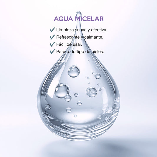Agua micelar sin Tóxicos, perfecta para todo tipo de piel, especialmente sensible, para una limpieza natural y suave.