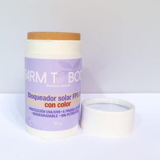 Protector solar SPF 50, eco-friendly, sin tóxicos, ideal para piel sensible y protección contra el sol.