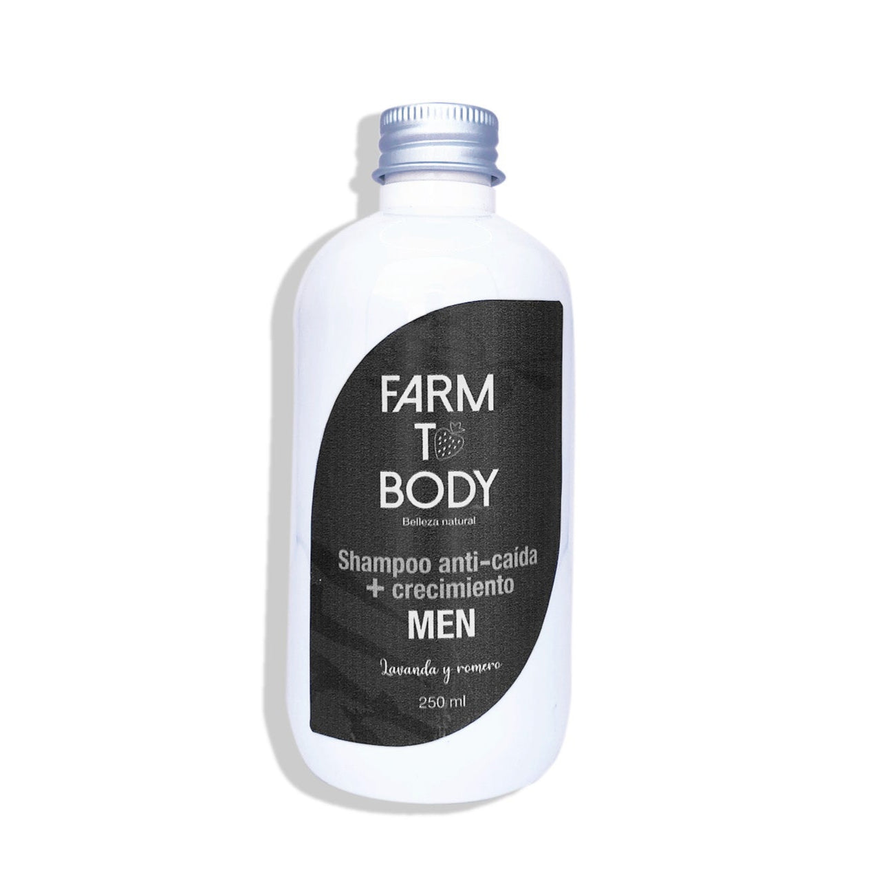 Shampoo natural anti-caída y estimulador de crecimiento, diseñado para fortalecer el cabello del hombre.