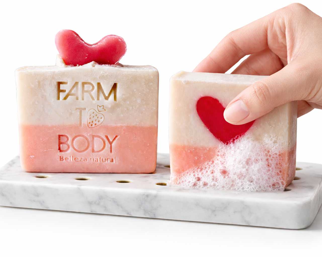 Dúo de jabones corporales naturales sin sulfatos, ideales para piel sensible, Farm To Body