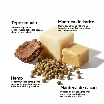 Acondicionador anticaída Farm to Body con tepezcohuite, manteca de karite, manteca de cacao y hemp