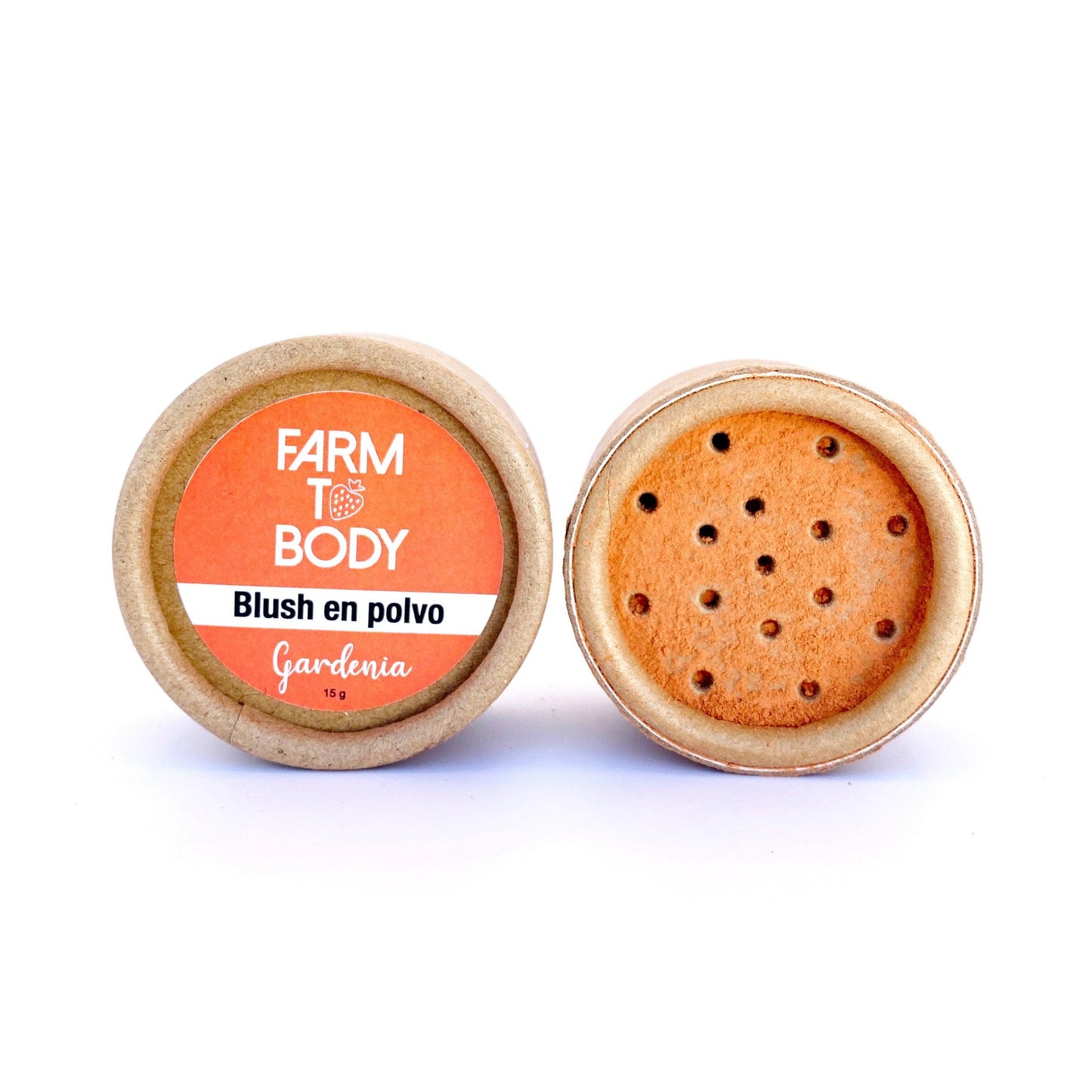 Polvo naranja eco, de acabado intenso y saludable, perfecto para destacar mejillas.