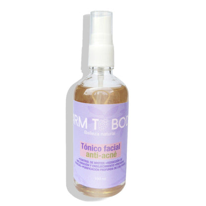 Tónico facial natural anti-acné, ayuda a reducir impurezas, controlar grasa y prevenir brotes de manera suave y efectiva