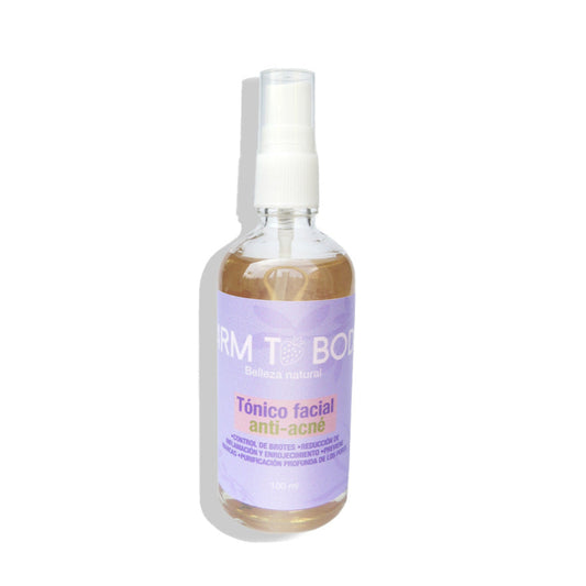 Tónico facial natural anti-acné, ayuda a reducir impurezas, controlar grasa y prevenir brotes de manera suave y efectiva